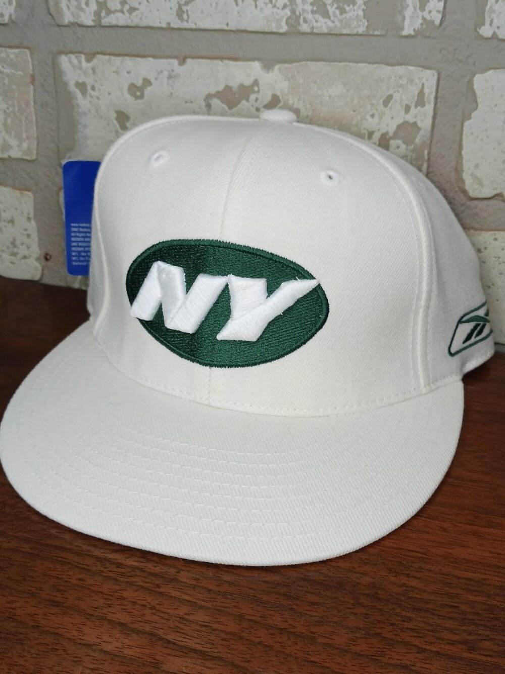 New York Jets Youth 6 3/4 Hat Cap Fitted Off White Reebok NFL Team Apparel
